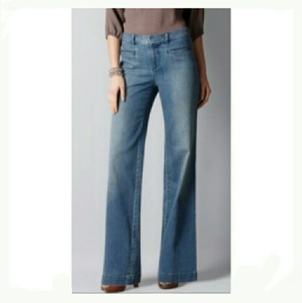 LOFT Petite Besom Pocket Wide Leg Jeans